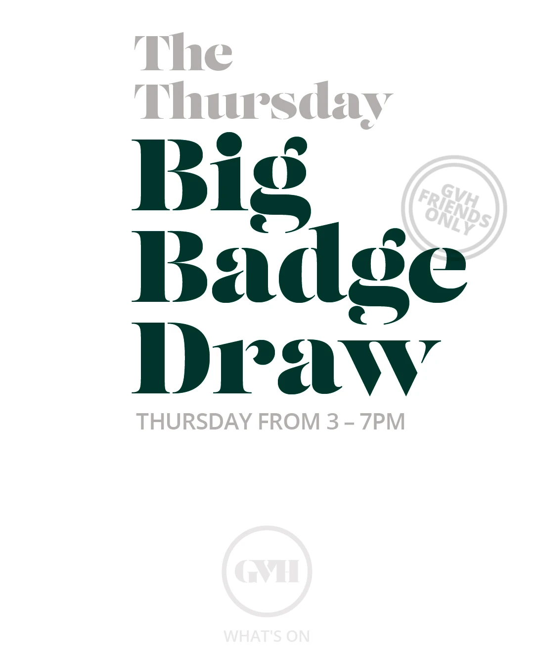 big badge draw at the green valley hotel